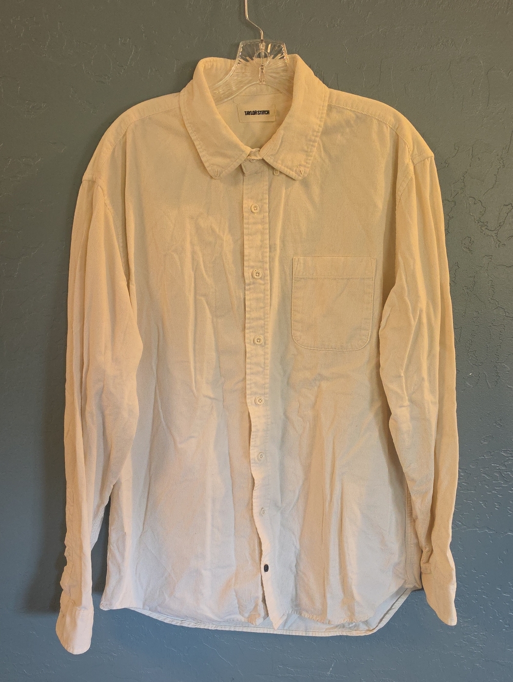Taylor Stitch Corduroy Light Cream Long-Sleeve Button-Down Shirt